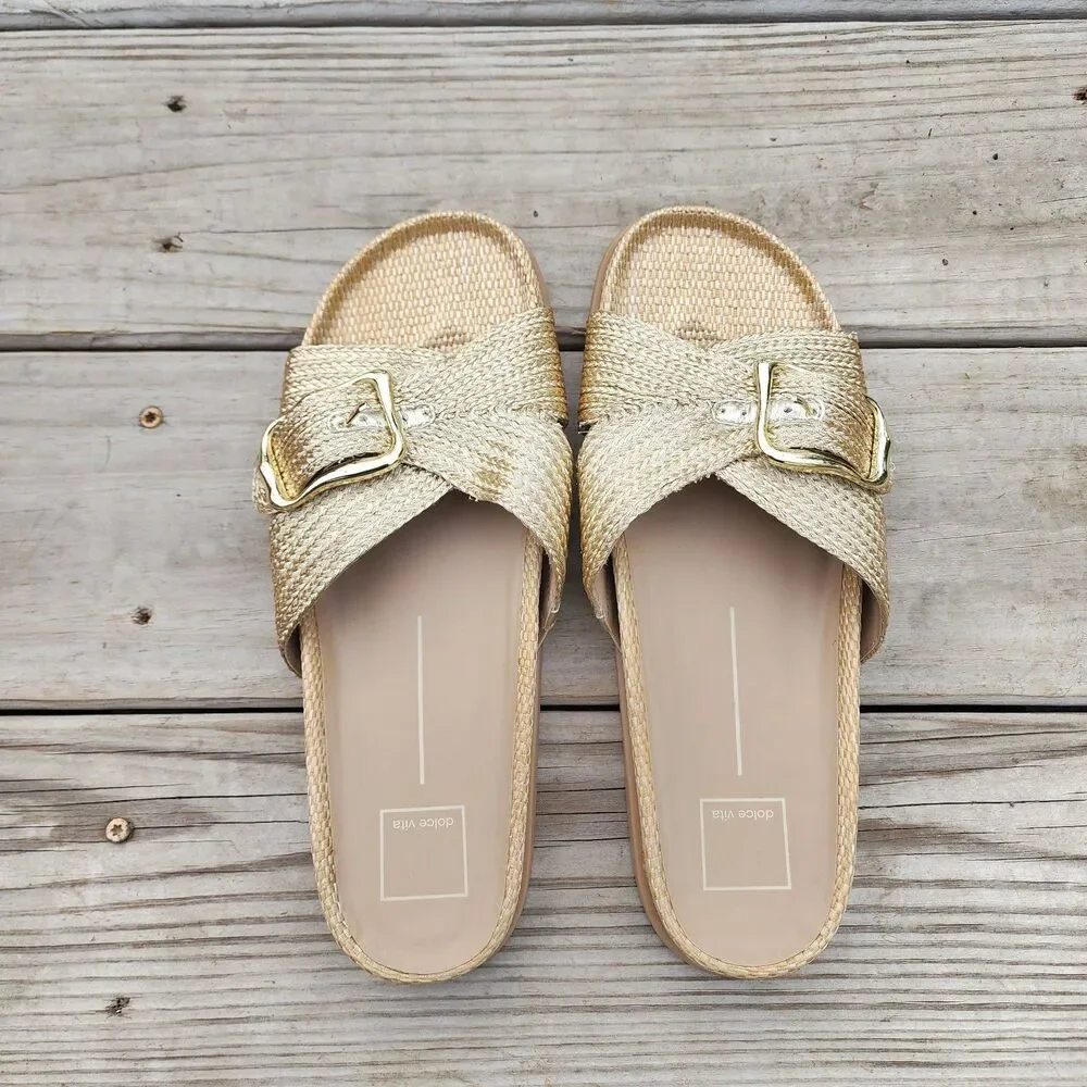 Dolce Vita Women's Sydnee Sandal Vanilla Gold Sz 10M